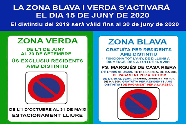 Informació sobre les zones blaves i verdes Informació sobre les zones blaves i verdes