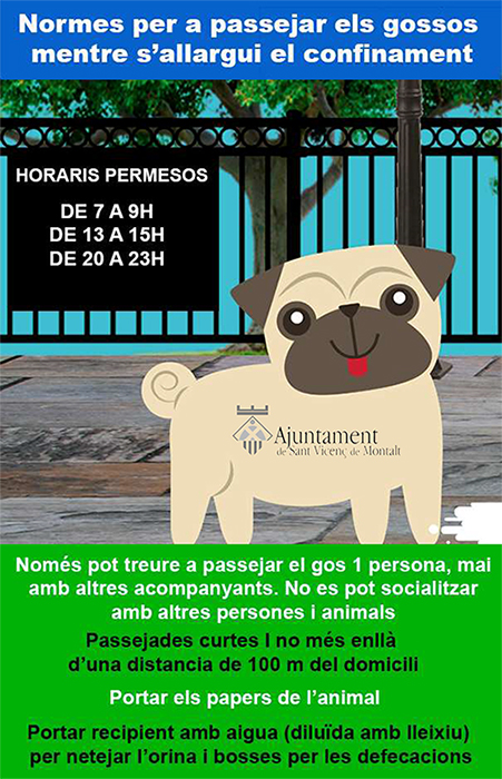 Normes passejades amb gossos_estat alarma Normes passejades amb gossos_estat alarma
