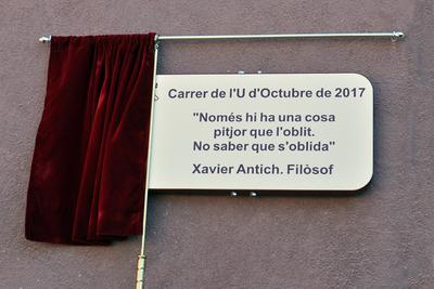 Inauguraci del carrer de l'U d'Octubre de 2017