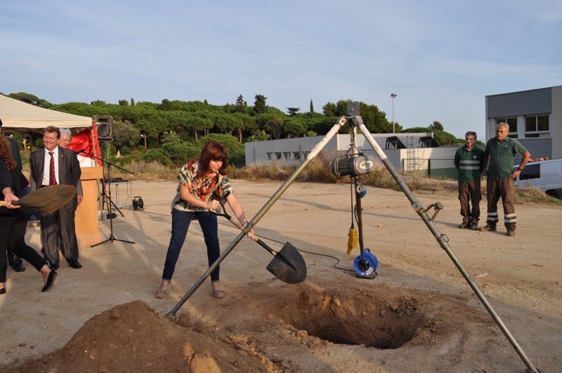 Col·locació primera pedra de l'Institut de Sant Vicenç de Montalt