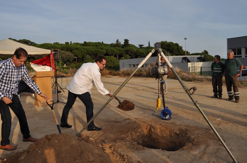 Col·locació primera pedra de l'Institut de Sant Vicenç de Montalt