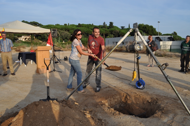 Col·locació primera pedra de l'Institut de Sant Vicenç de Montalt