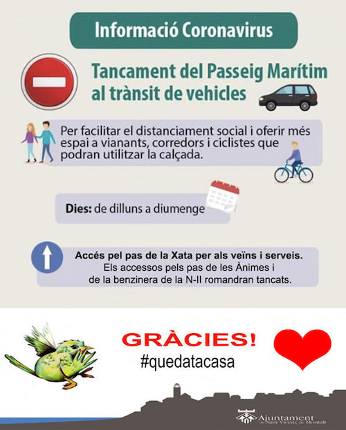 Tancament passeig marítim