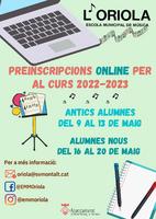 Preinscripcions Oriola 2022-2023