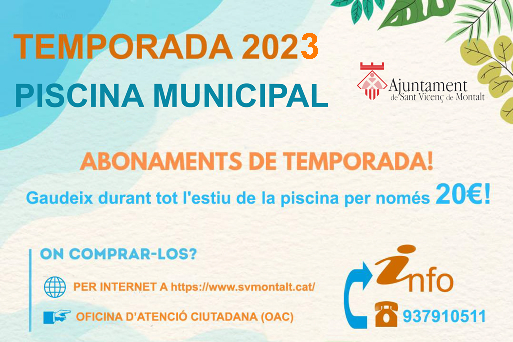 Abonaments temporada piscina municipal 2023