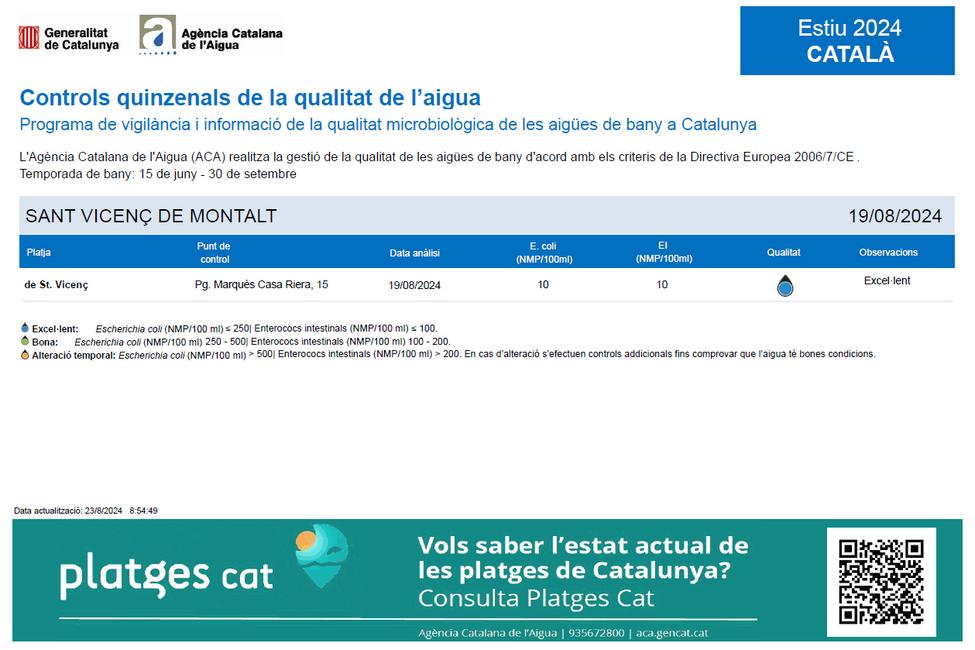 control-qualitat-aigua-segona-quinzena-agost