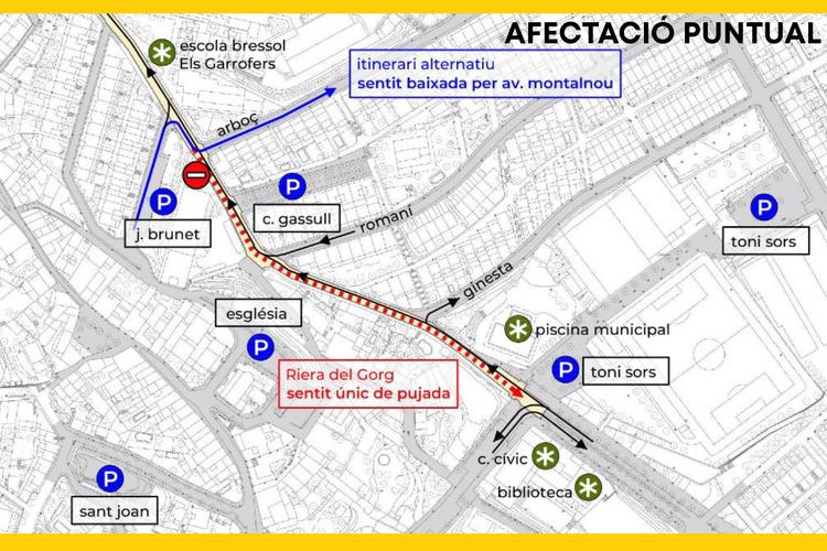Afectacions trànsit riera del Gorg
