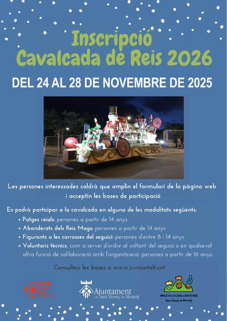 Inscripcions Cavalcada Reis 2026