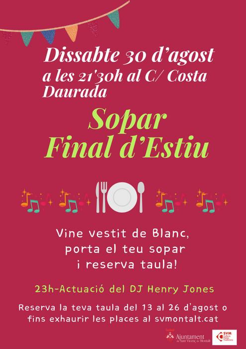 cartell festa final d'estiu