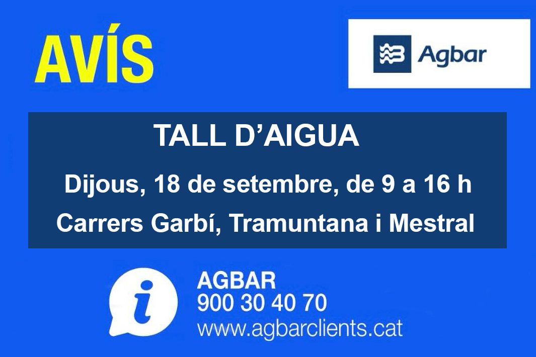 Tall aigua 18-09-2025