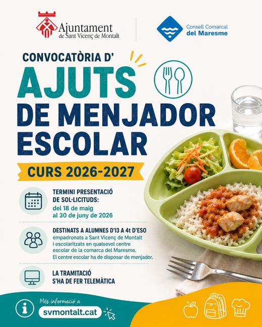 Ajuts de menjador 2026-2027