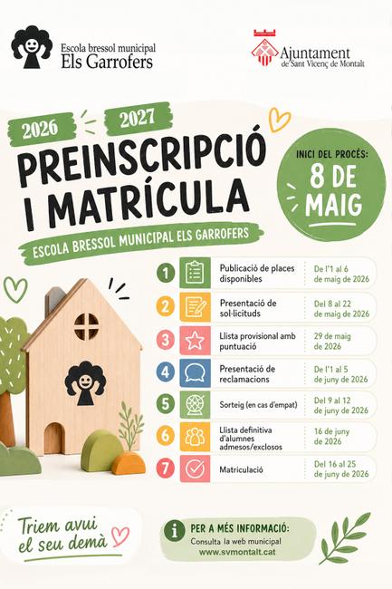 Preinscripci&oacute; Escola Bressol 2026-2027