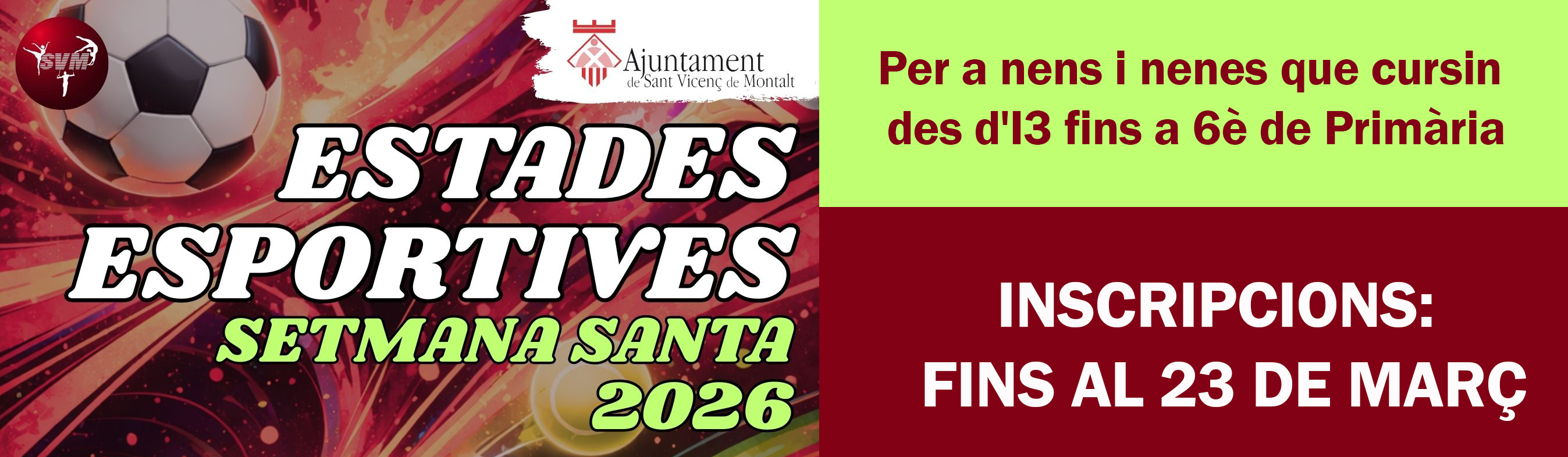 Estades Esportives Setmana Santa 2026
