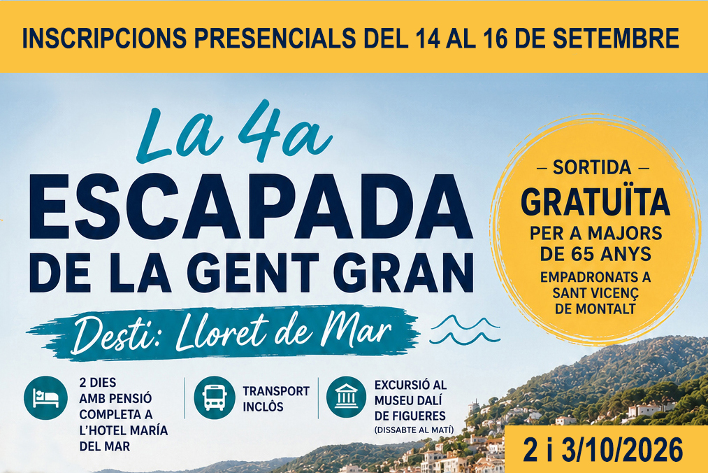 Excursi� Gent Gran Lloret 2026