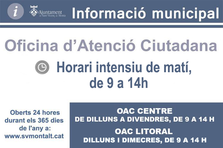 Horari intesiu Horari intesiu