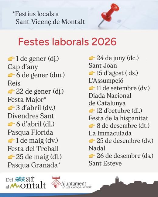 Festes laborals 2026 - SVM