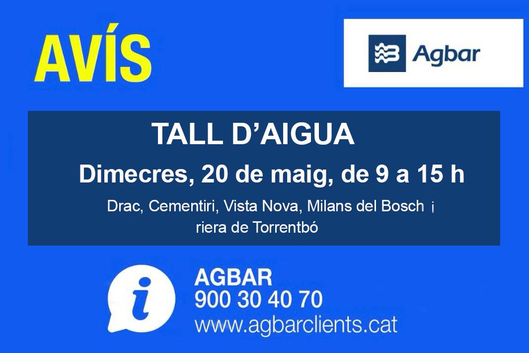 Tall aigua 20-05-2026